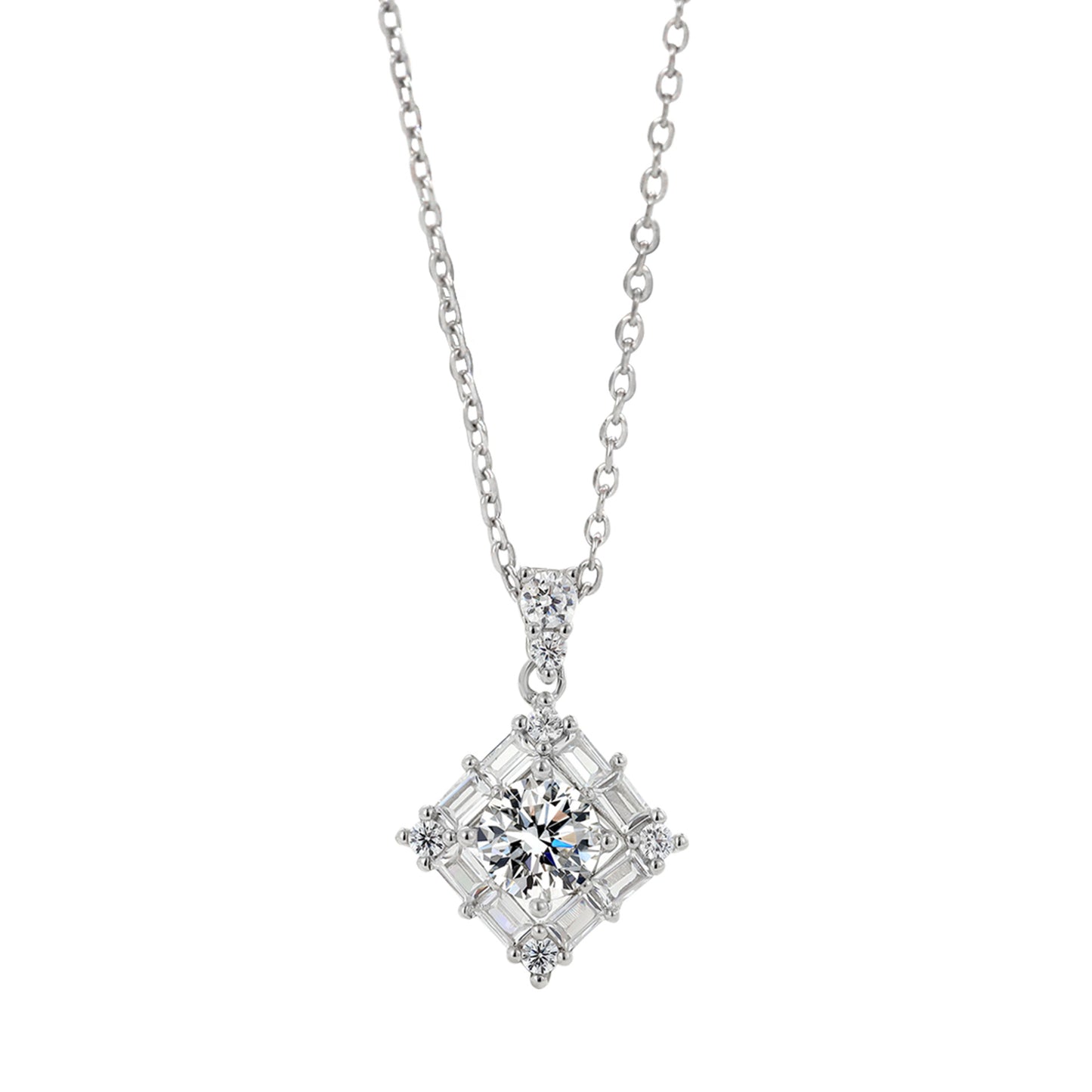 Women's Diamond Square Niche Temperament High-grade Ornament Necklaces