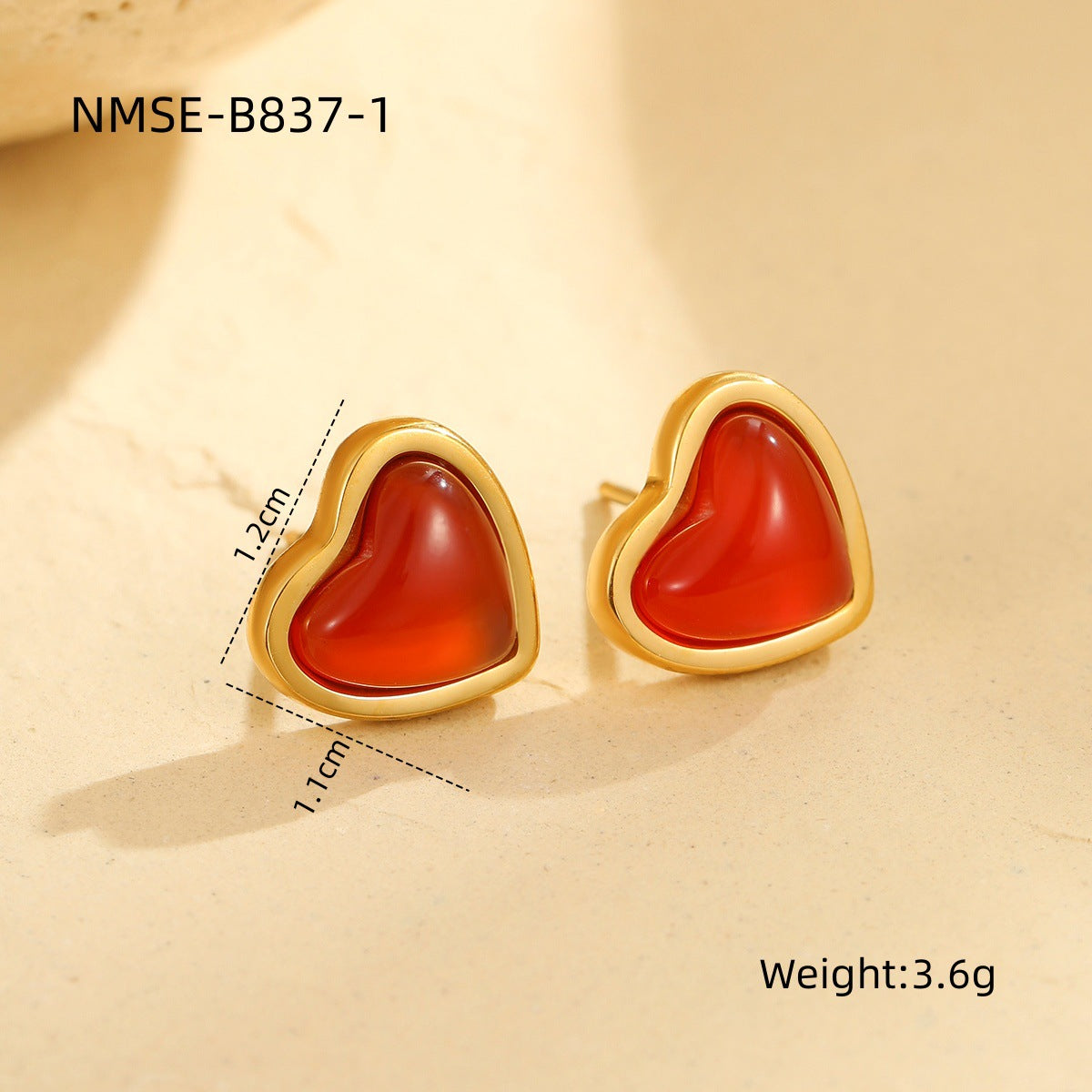 Cool Red Dripping Oil Love Female Niche Jewelry Set