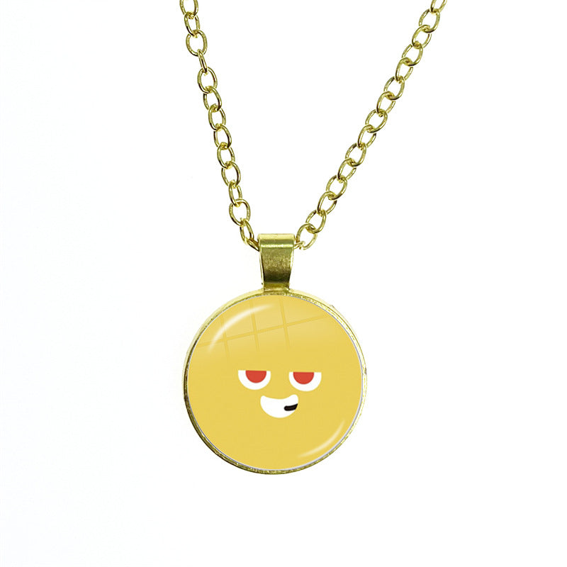 May Day Facial Expression Package Balls Time Gem Cabochon Sweater Necklace