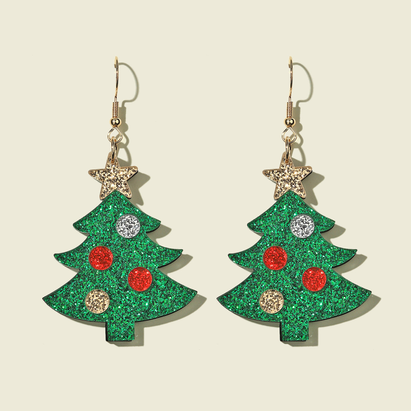 Boucles d'oreilles acryliques mignonnes et créatives en forme d'élan et d'arbre de Noël