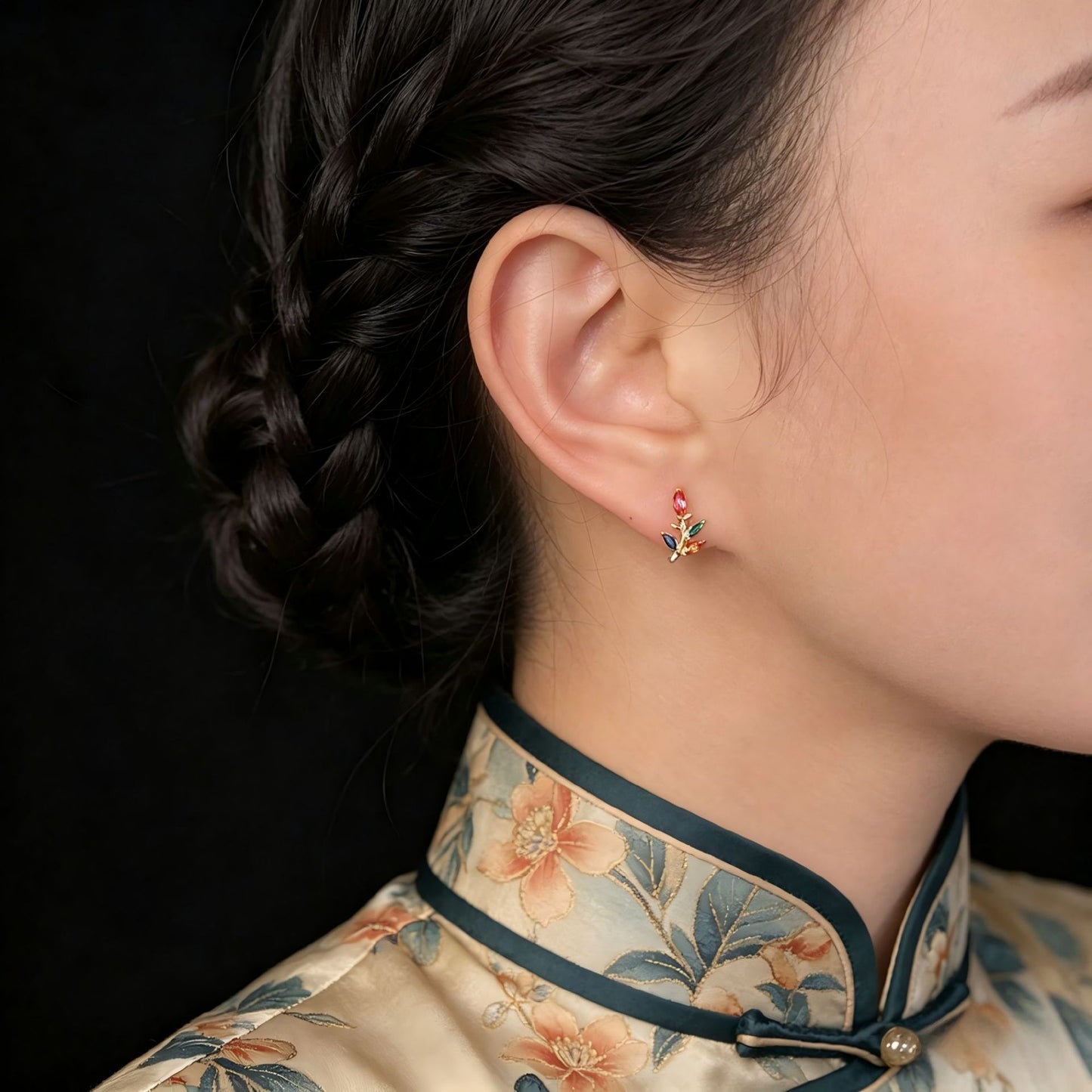 Women's Rhinestone Zircon Four Leaf Clover Ear Light Luxury Minority Fashion Rings