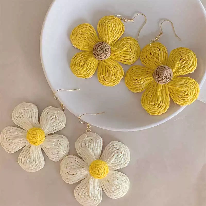 Sunflower Exaggerated Personalized Large Flower Design Earrings