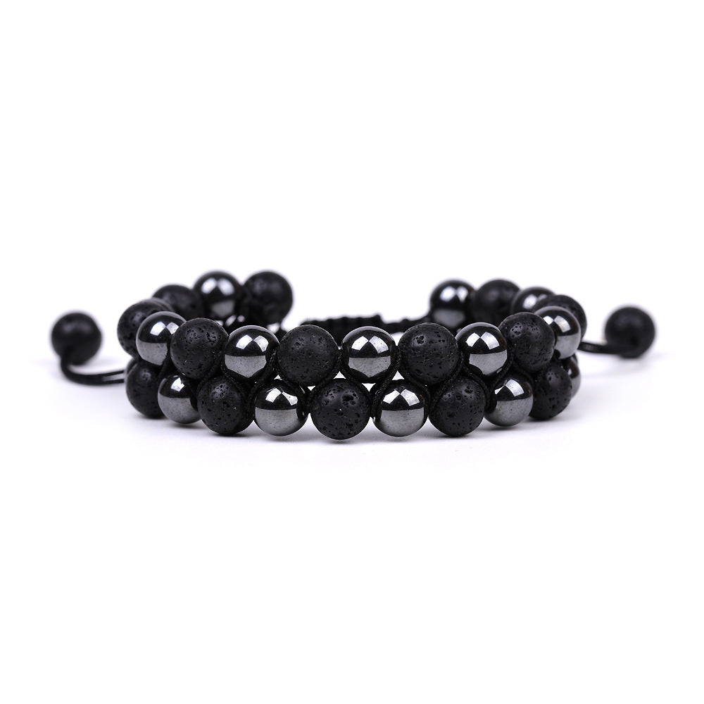 Women's & Men's Volcanic Rock Stone Woven Brace Lace Bracelets