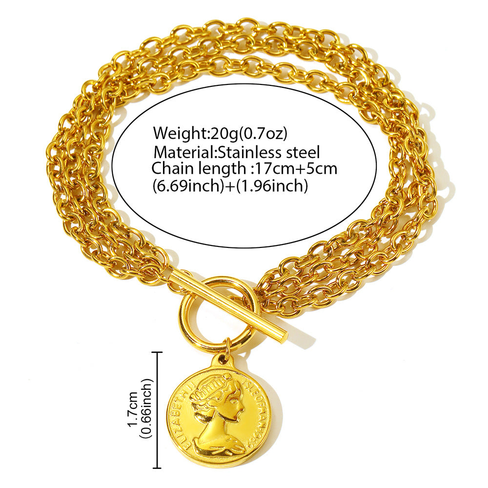 Women's Chain Buckle Beauty Head Hip Hop Bracelet