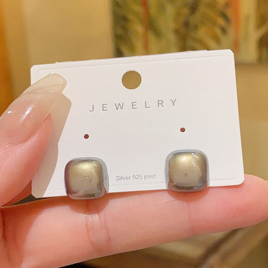 Festive Geometric Small Square Pearl Fashionable Light Rings