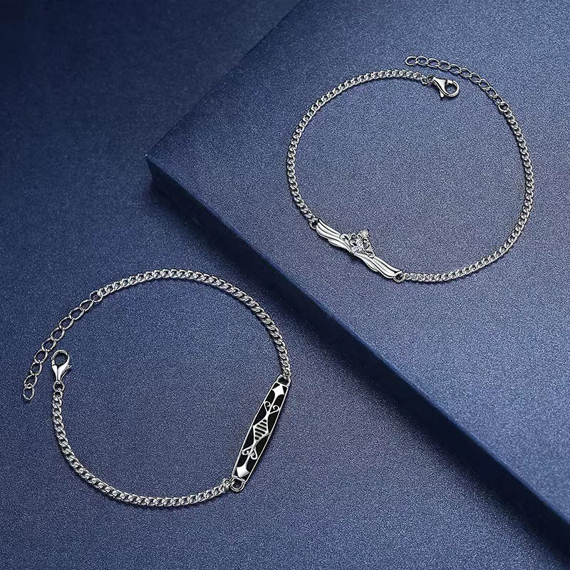 Bracelets de Couple chevalier pour femmes et hommes, une paire de bracelets de niche à la mode pour la saint-valentin