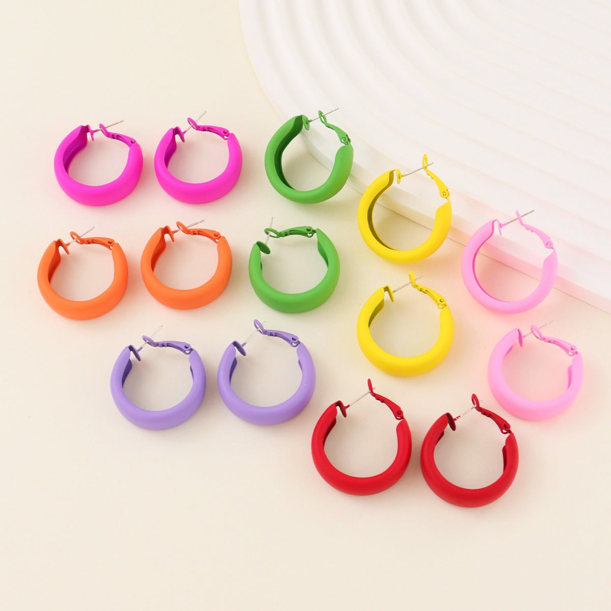 Color Circle Personality Shaped Trendy Cute Colorful Sweet Graceful Fashionable Stud Earrings
