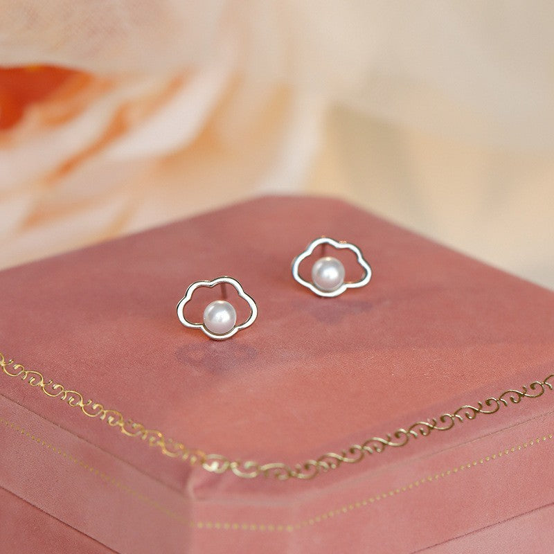 Gentle Temperamental Pearl High-grade Diamond Decorations Niche Stud Earrings
