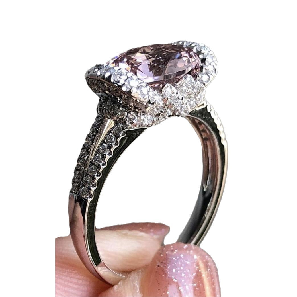 Women's Pink Diamond Sier Fashion Zircon Ornament Popular Rings