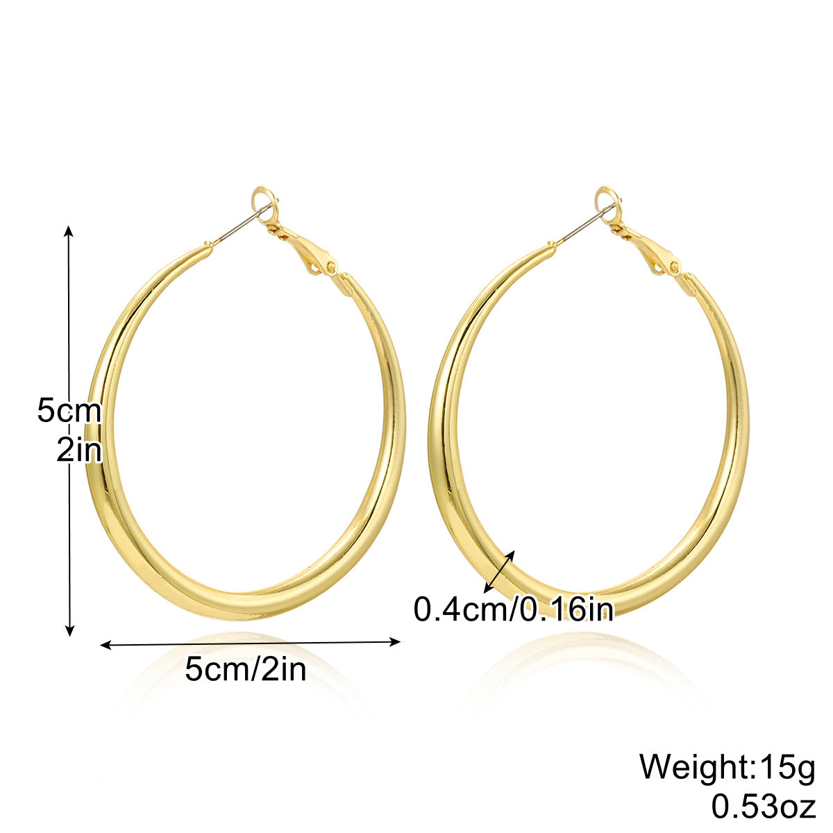 Metal Ear Gold Retro Circle Water Earrings