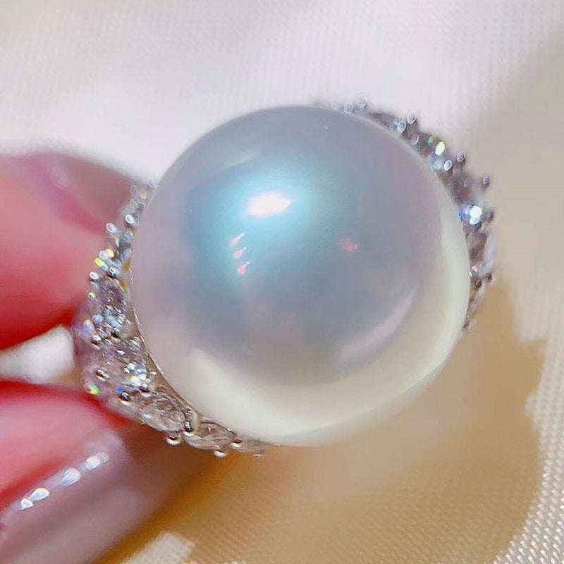 Women's Vintage Imitation Pearl Oversized Luxury Engagement Rings