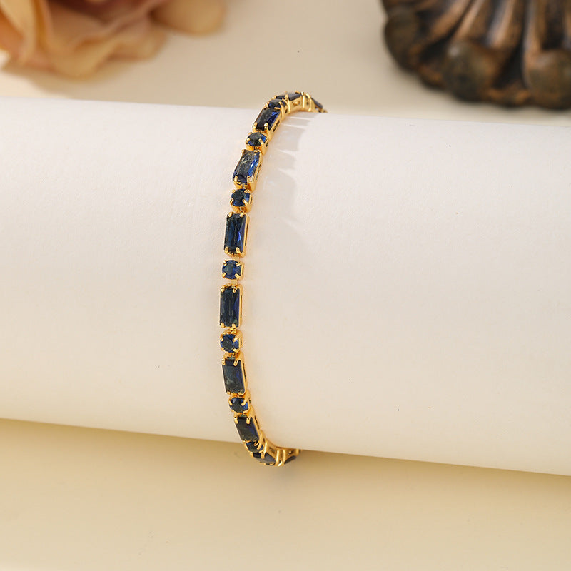 Women's Luxury Fashion Square Zircon High-grade Dopamine Simple Exquisite Versatile Watch Bracelets