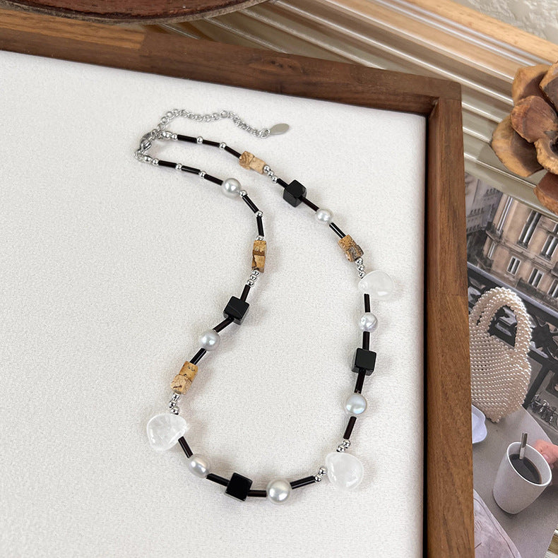 Women's Style Brown Simple Irregular Beaded Clavicle Necklaces