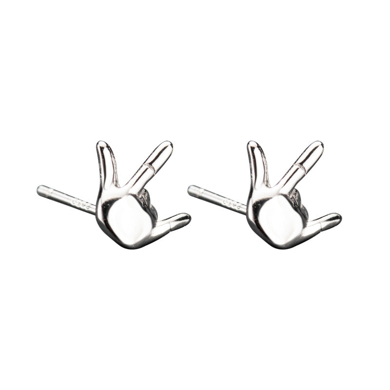 Men's Personality Single Simple Fashionmonger Temperament Couple Funny Finger Earrings