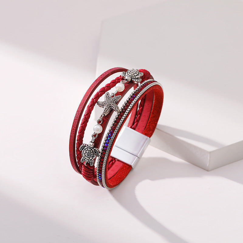 Style Small Starfish Design Turtle Decoration Bracelet