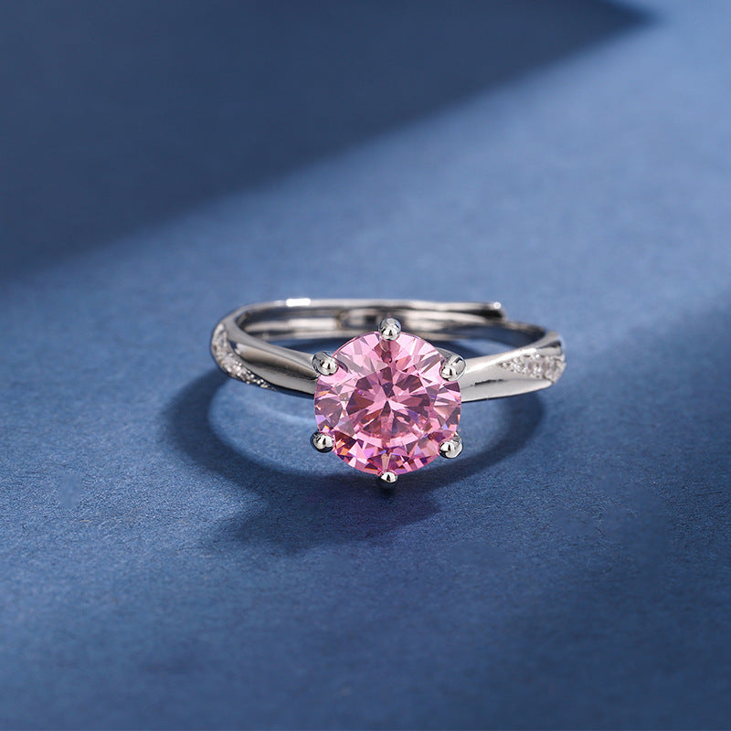 Streaming Drainage Welfare Pink Crystal Diamond Rings