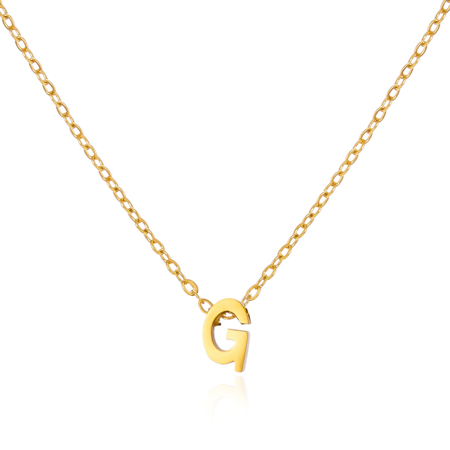 Letter Personalized Simple Stainless Steel Clavicle Pendants