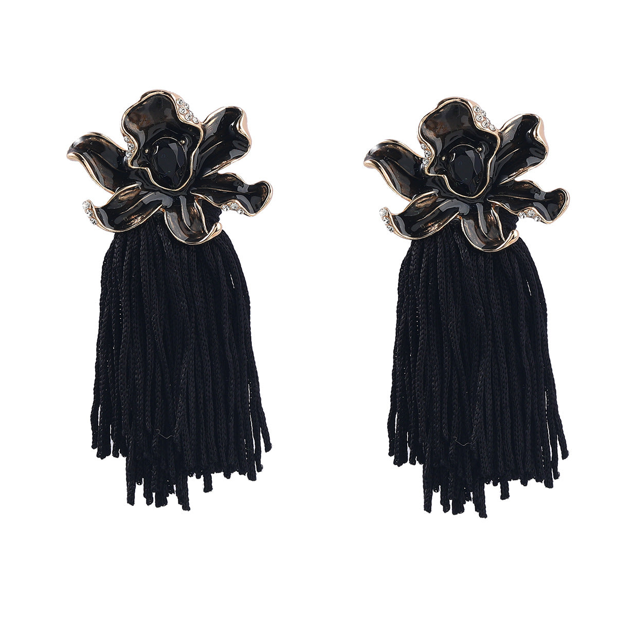 Drop Oil Flower Tassel Female Bohemian Ethnic Earrings