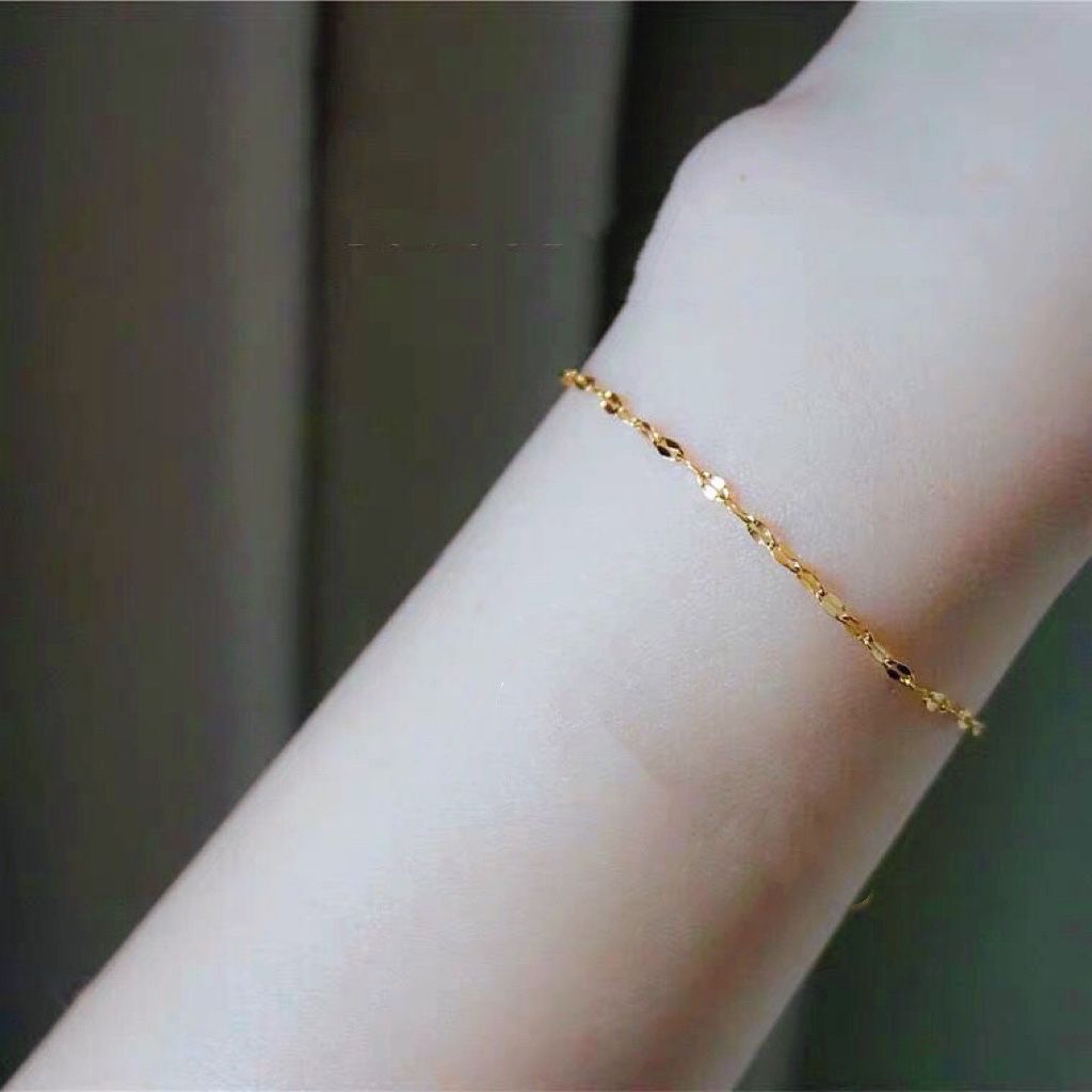 Bracelets dorés minimalistes en acier avec ondulation d'eau étoilée