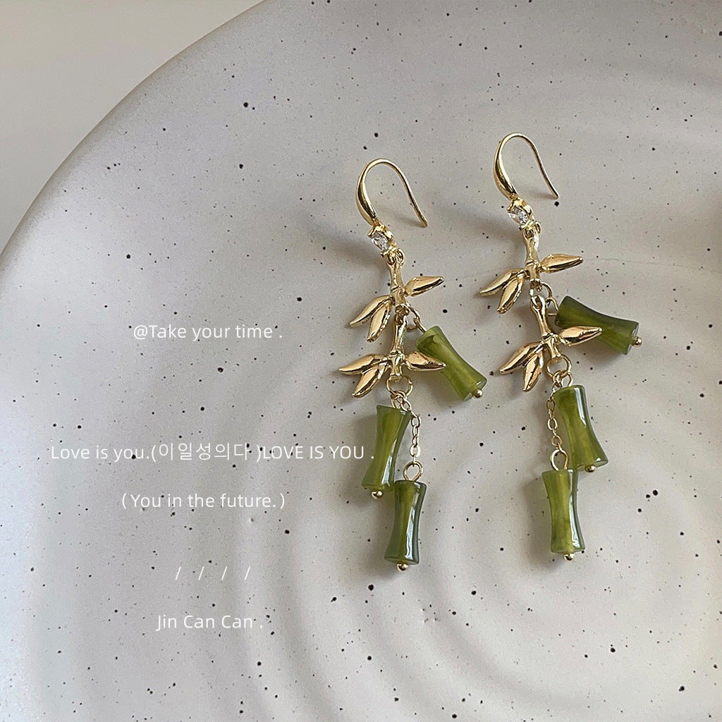 Chinese Style Popular Bamboo Handmade Personality Earrings