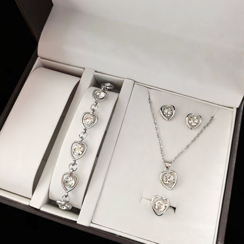 Drip Glazed Exquisite Simple Minority Fashion High-grade Clavicle Chain Elegant Jewelry Set
