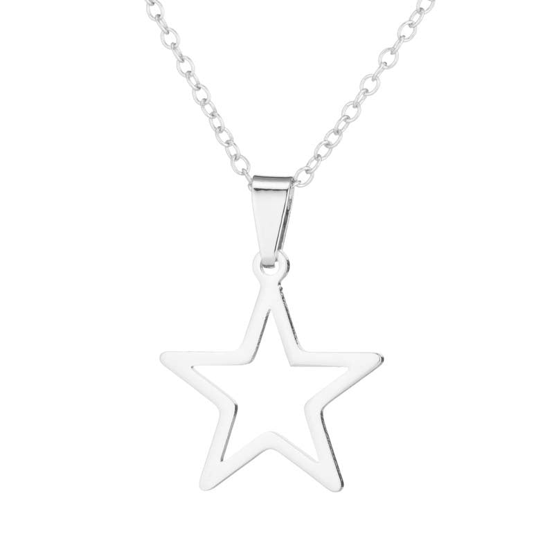 Style Fresh Stainless Steel Hollow Geometry Five-pointed Star Fashion Minimalist Jewelry Set