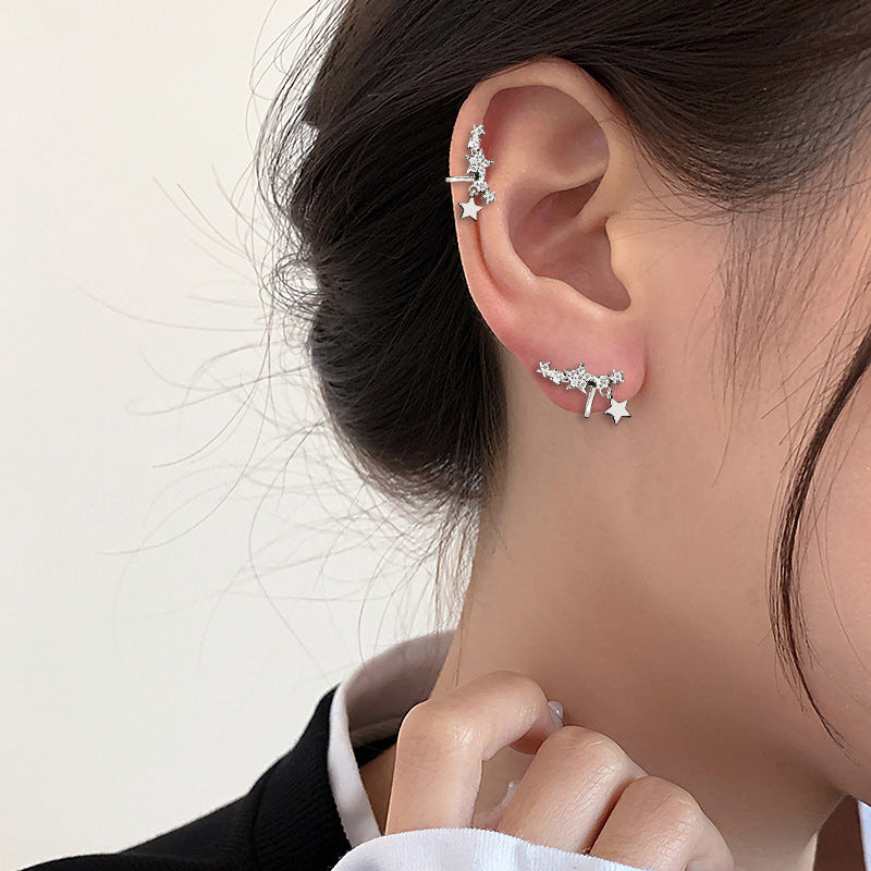 Rhinestone Temperamental Tassels Star No Pierced Painless Pseudo Ear Clip