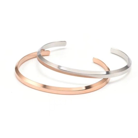 Titanium Steel Open-end Bevel Shaped Gift Female Bracelet
