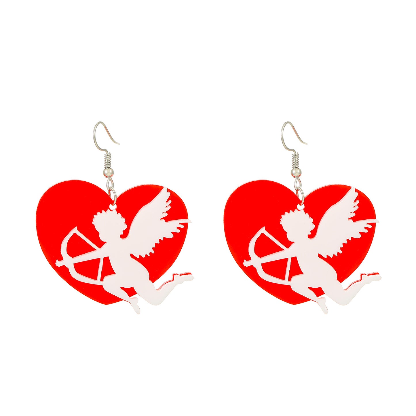 Boucles d'oreilles acryliques ailes de ciel d'amour pour la Saint-Valentin pour femmes