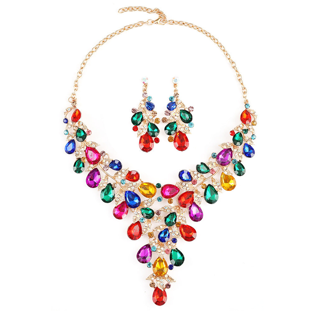 Women's Profile Retro Luxury Crystal Banquet Formal Necklaces
