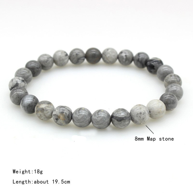 Women's & Men's Frosted Natural Stone Volcanic Rock Tigereye And Bracelets