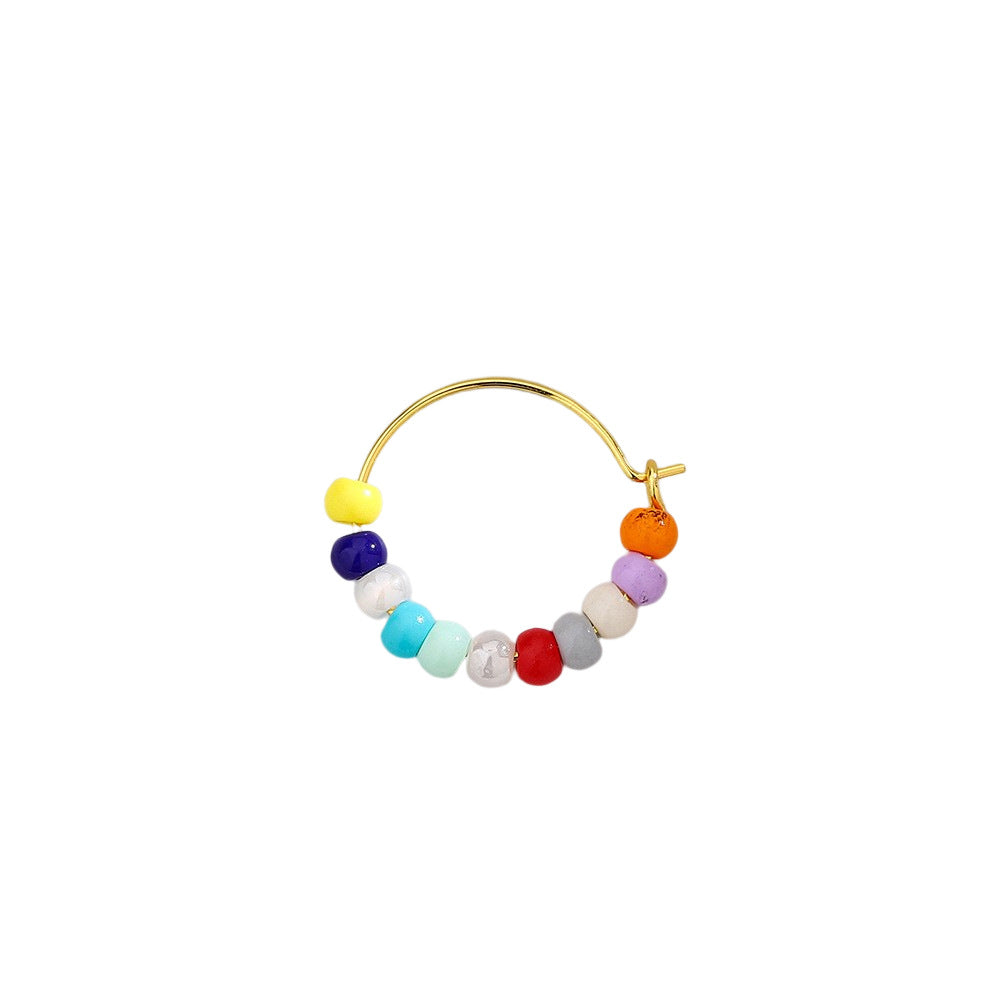 Beads Ear White Female Simple Style Irregular Earrings