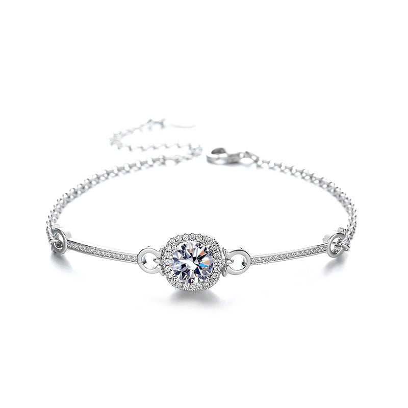 Bracelets exquis de personnalité de Moissanite d'imitation féminine de haute qualité