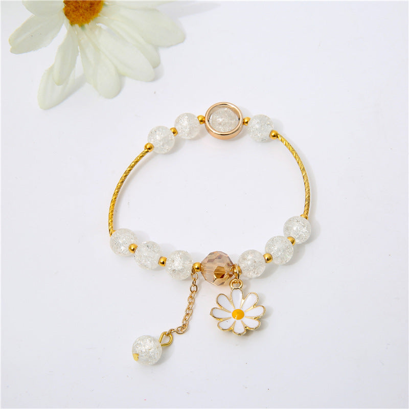 Flower Crystal String Beads Female Sunflower Bracelets