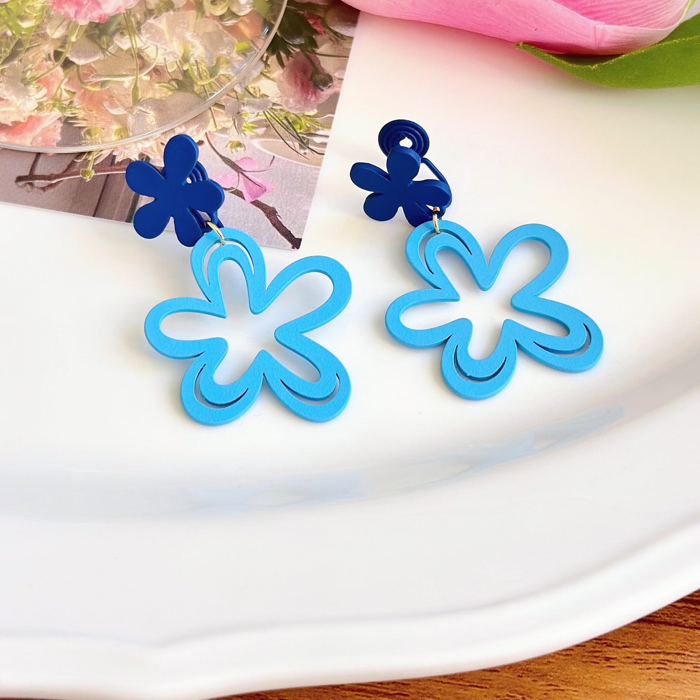 Sweet Dopamine Colored Flower Niche Temperament Simple Girly Without Rings
