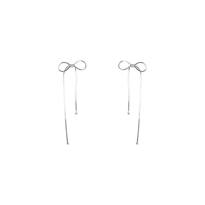 Women's Autumn Bow Trendy Texture Tassel Niche Ear Clip