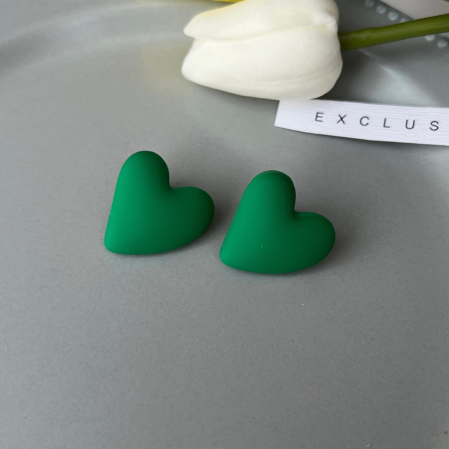Ear Spray Paint Acrylic White Simple Stud Earrings
