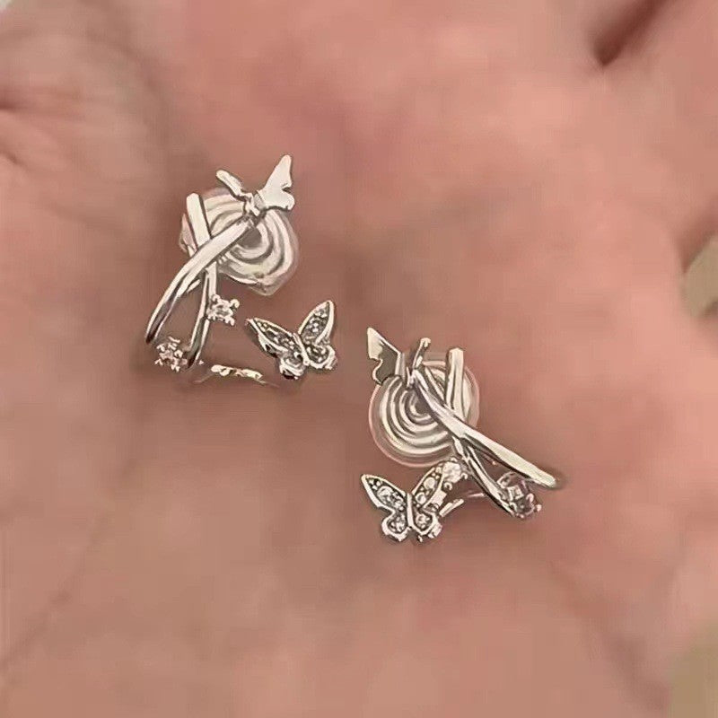 Butterfly Zircon Female Retro Minority Design High Ear Clip