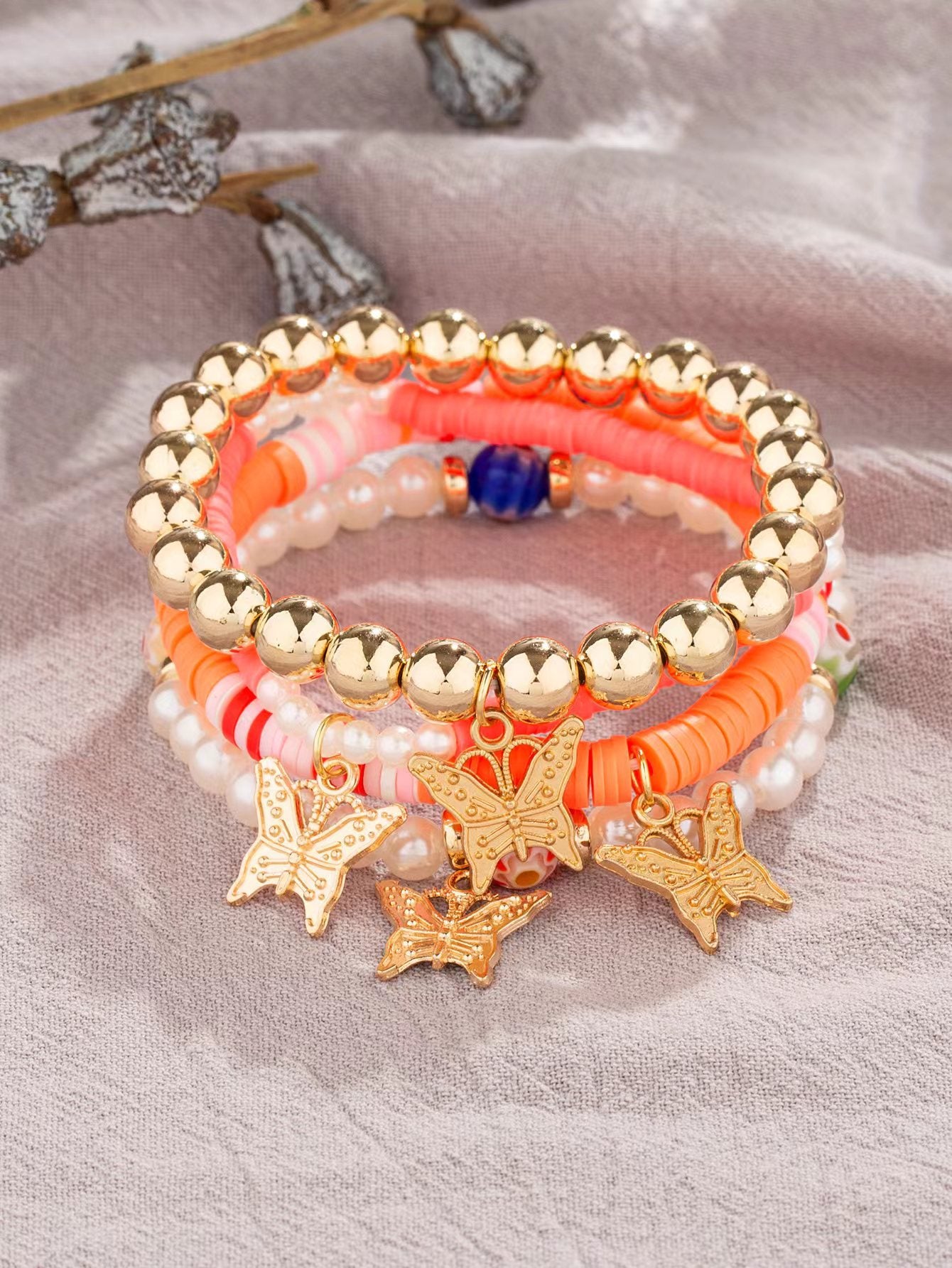 Women's Bohemian Creative Jewelry Butterfly Crystal Beaded Bracelets