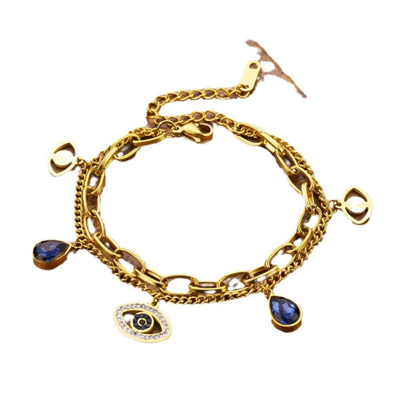 Women's Devil's Eye Titanium Steel No Fading Simple Bracelet