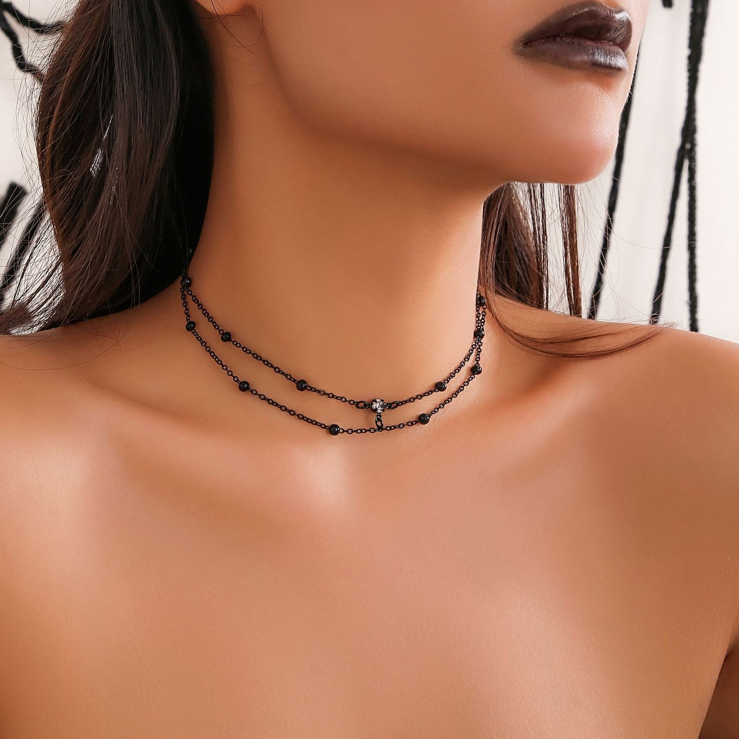 Colliers de perles de cuivre ornement de reliure de cou sexy