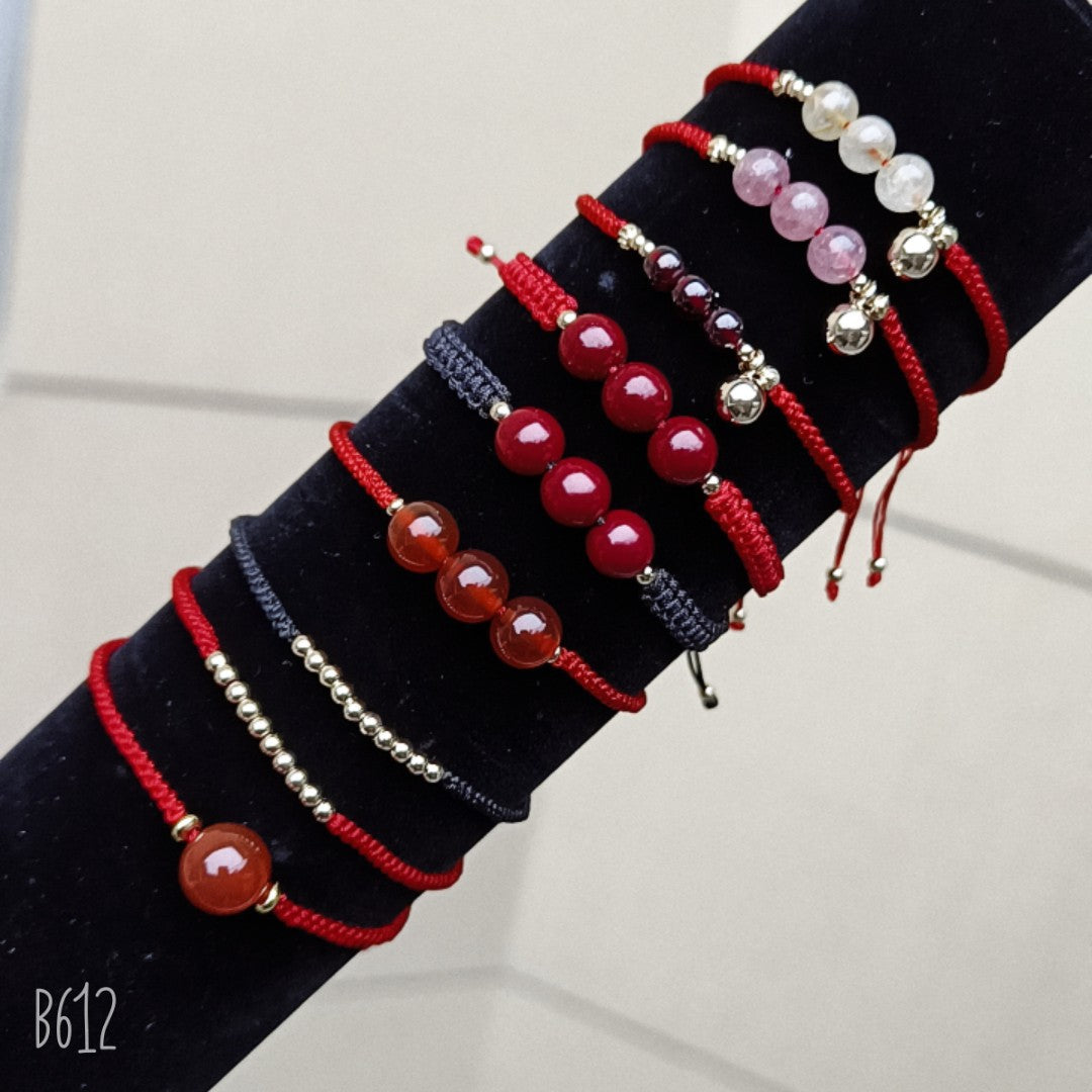 Crystal Jade Red Rope Anklet Two Bracelets