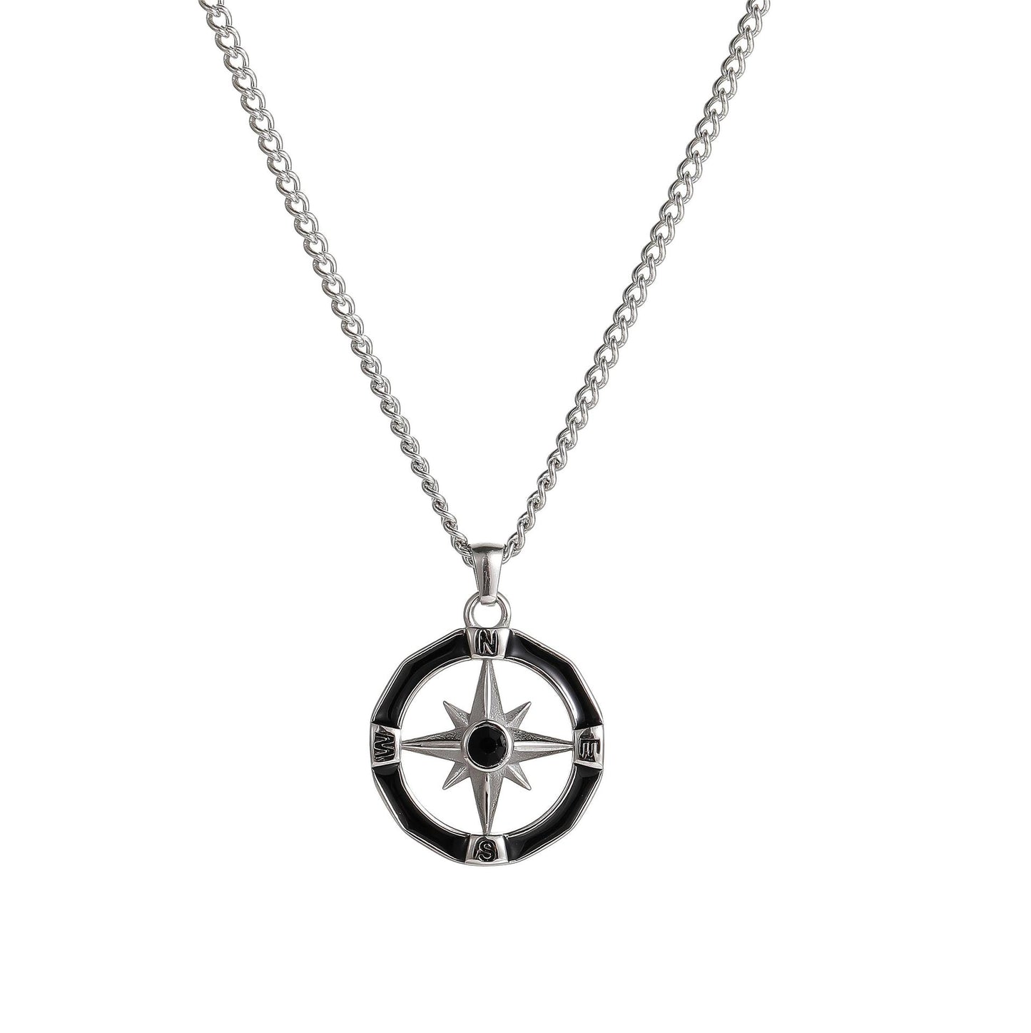 Asterism Compass Fashion Boys Colliers simples en titane de haute qualité