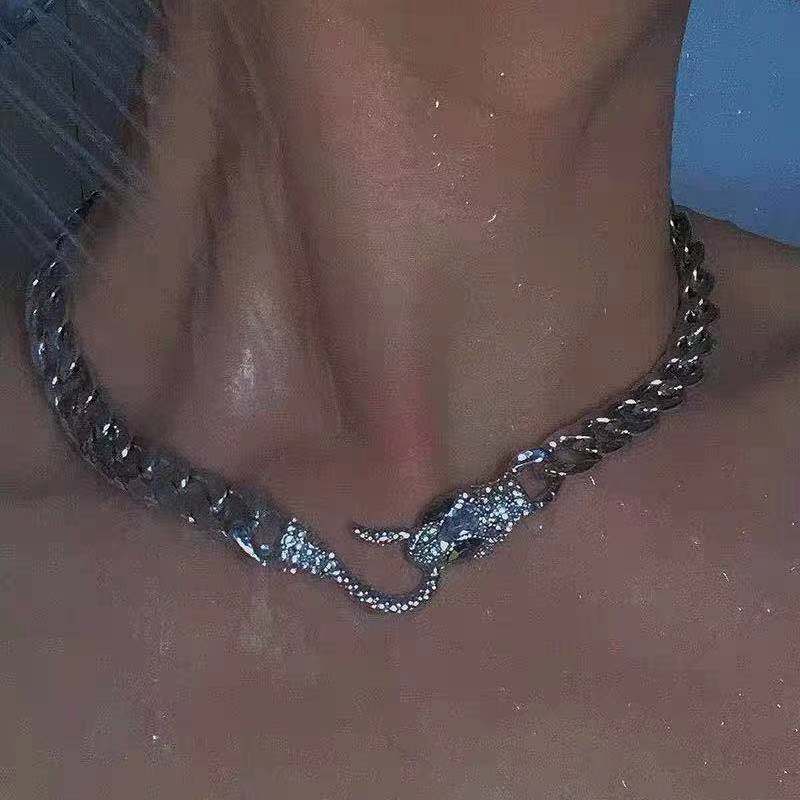 Cuban Gun Black Snake Personalized Clavicle Chain Necklaces