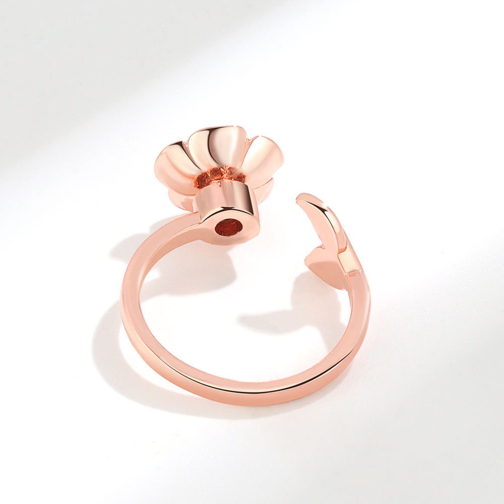 Rotatable Fashion And Trendy Style Flowers Index Finger Valentine's Rings