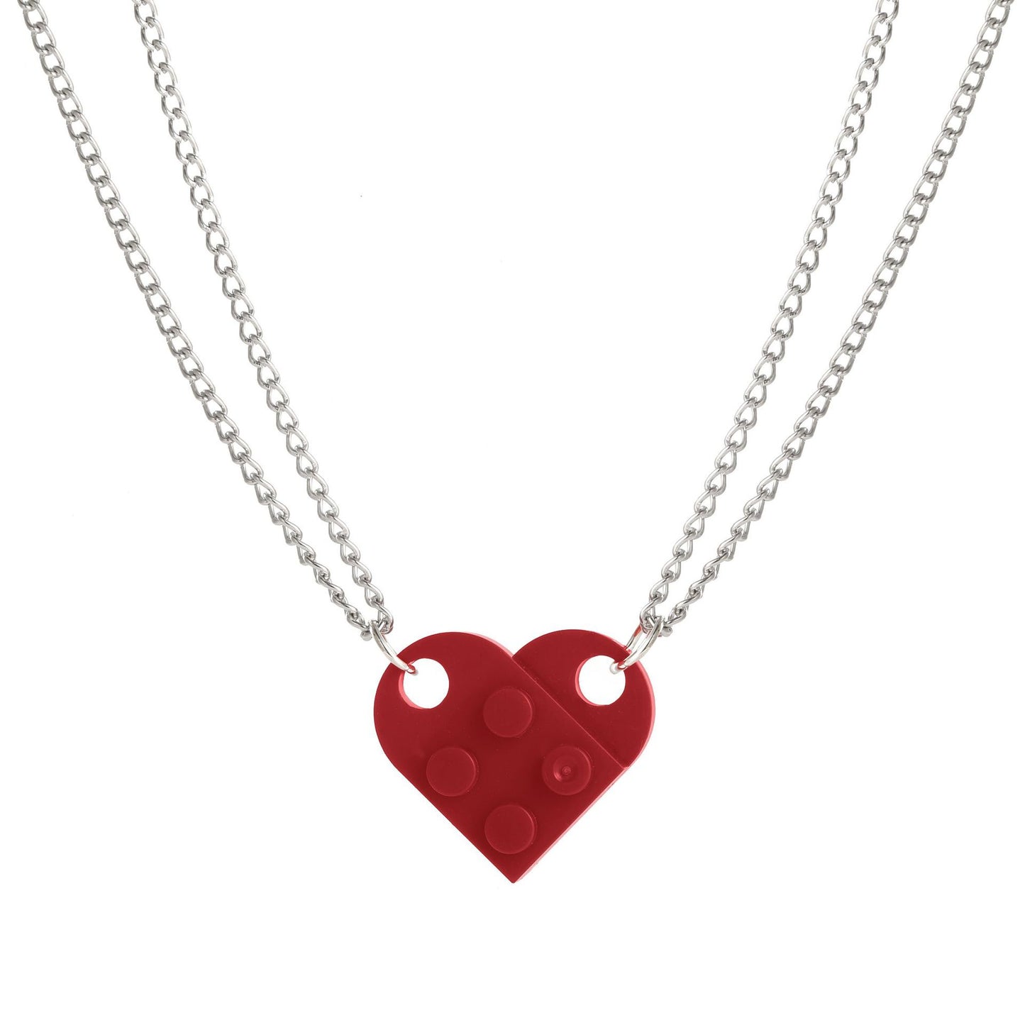 Simple Love Hanging Card Pendant Double Necklaces