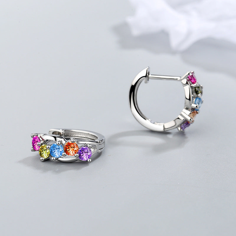 Personalized Colorful Crystals Clip Female Fashion Ear Buckle