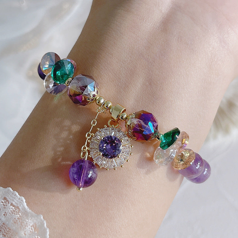 Micro Inlaid Zircon Crystal Flowers High Sense Bracelets