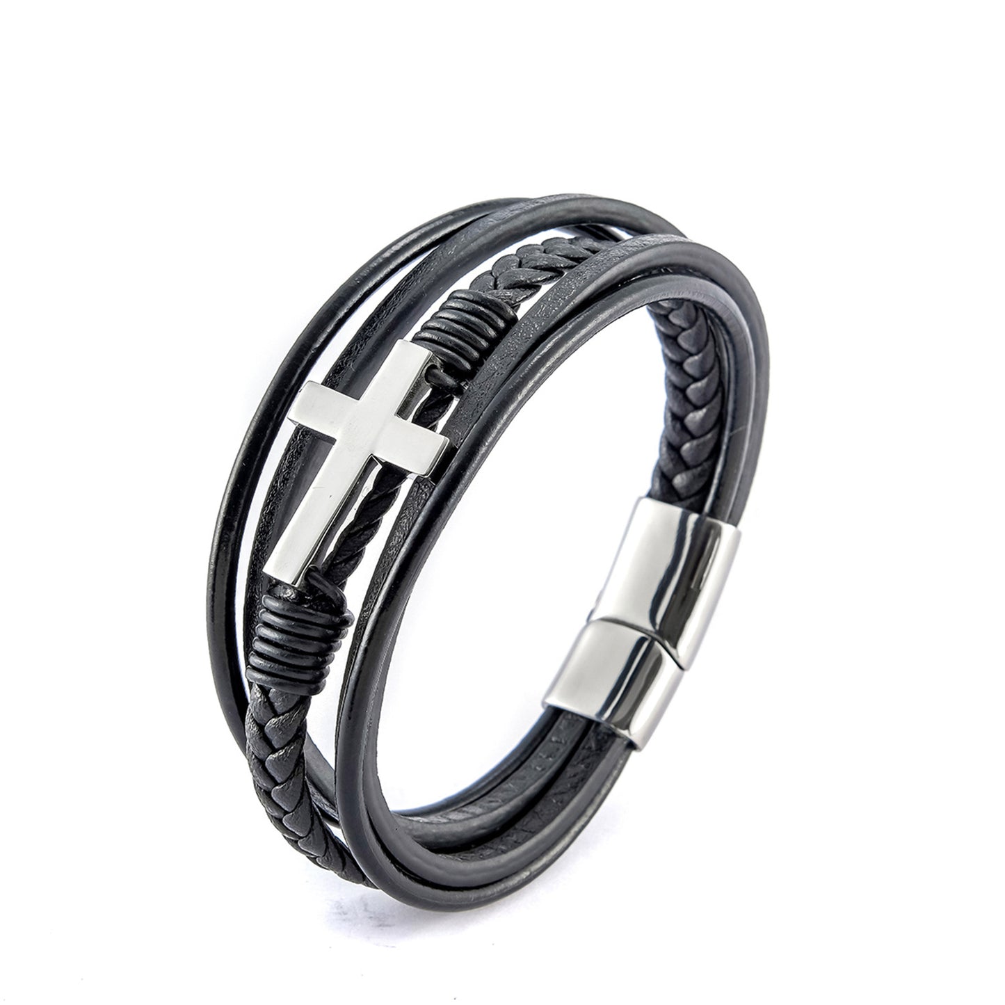 Men's Stainless Steel Cross Shelf Fashion Personality Bracelets