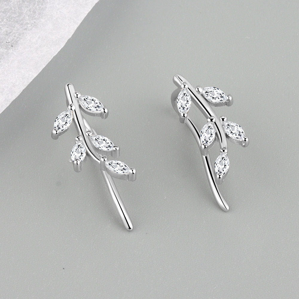 Boucles d'oreilles capricieuses pour femmes, branches simples, os d'oreille